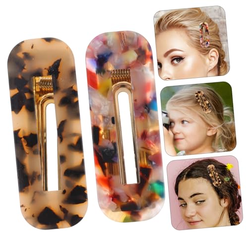 TOPPERFUN 2 Stück Teiliges Haarspangen Mehrfarbigem Acryl Süße und Robuste Haarklammern für Mädchen und Frauen Passend für Make up Party und Alltag Einfach zu Befestigen Modisches von TOPPERFUN