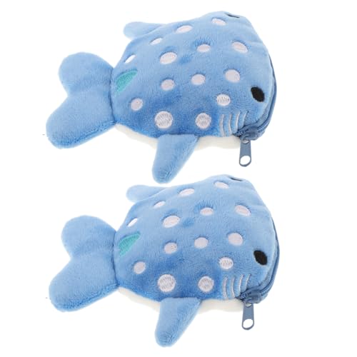 TOPPERFUN 2 Stück Teiliges Plüsch Münzbeutel Kleines Leichtes Weiches Portemonnaie mit Reißverschluss Süße Cartoon Geldbörse für Frauen und Mädchen als Kosmetik Kartenetui von TOPPERFUN