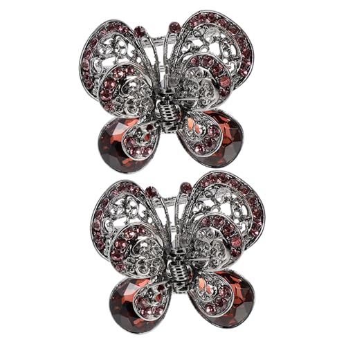 TOPPERFUN 2 Stück Teiliges Schmetterling Haarclip mit Strasssteinen Leichter Haarklammer für Alltag Party und Hochzeit Eleganter Vintage Haarspangen Schmuck für Damen von TOPPERFUN