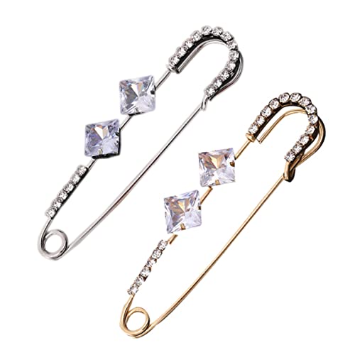 TOPPERFUN 2 Stück Teiliges Strass Schal Clips mit Sicherheitsnadel Eleganter Schmuckverschluss für Pullover Cardigan und Shirts Langlebig und Vielseitig für Damen bei Besonderen Anlässen von TOPPERFUN