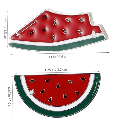 TOPPERFUN 2 Stück Teiliges Wassermelonen Broschen Retro Frucht Form Anstecknadeln Anstecker für Kleidung und Schals Praktisch und Langlebig als für Freundinnen und Familie von TOPPERFUN