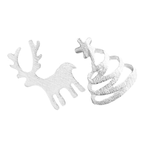 TOPPERFUN 2 Stück Teiliges Weihnachtsbaum Ohrringe Süße Asymmetrische Ohrstecker für Frauen und Mädchen Geschenkidee für Feiertage von TOPPERFUN