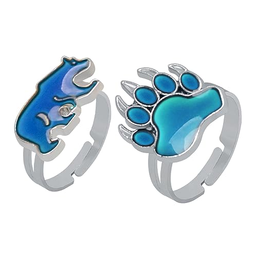 TOPPERFUN 2 Stück Thermochromischer Ring mit und Pfoten Design Verstellbarer Stimmungsring für Erwachsene Farbwechsel Schmuck für und Anlässe TOPPERFUN 2 Stück Thermochromischer Ring mit und Pfoten Design Verstellbarer Stimmungsring für Erwachsene Farbwechsel Schmuck für und Anlässe von TOPPERFUN
