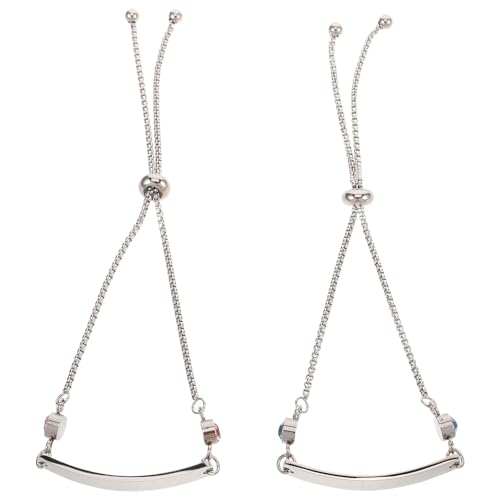 TOPPERFUN 2 Stück Verstellbares Design mit Individueller Gravur Funkelnde Charms für Männer und Frauen für Besondere Anlässe von TOPPERFUN