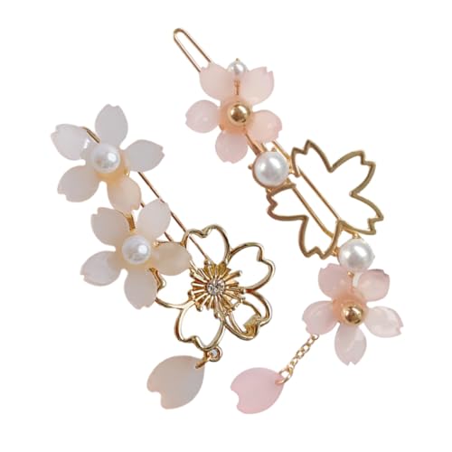 TOPPERFUN 2 Stück Vintage Cherry Flower Hair Pins Haarschmuck für Damen Stilvolle Blüten haarspangen mit Charmeanhänger Geeignet für Dickes und Zartes Haar Vielseitig für Alltag und von TOPPERFUN