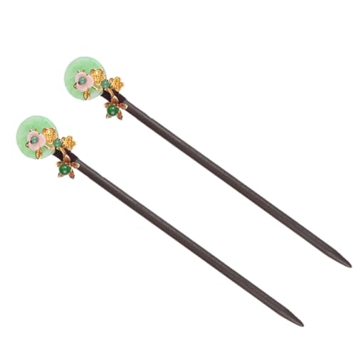 TOPPERFUN 2 Stück Vintage Chinesischer Stil Holz Haarstäbchen Antike Haarnadeln Damen Haarschmuck Kostüm Zubehör für Partys und Festliche Anlässe von TOPPERFUN