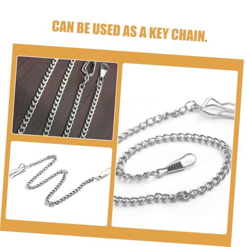 TOPPERFUN 2 Stück Vintage Taschenuhr Kette Robuste Metall Jeans Kette Stilvolle Hosenkette im Retro Design Vielseitiges Accessoire für Herren Damen Modische Uhrketten Ersatzteile von TOPPERFUN
