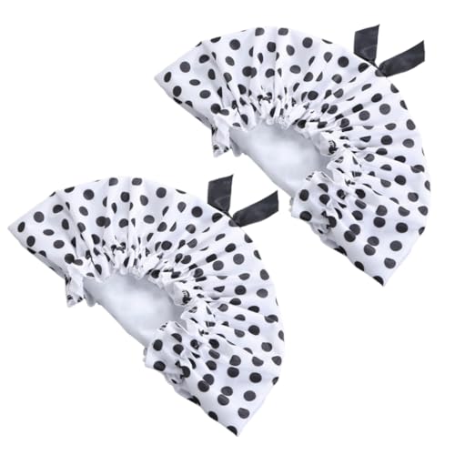 TOPPERFUN 2 Stück Wasserdichte Duschhaube Damen PVC Badekappe mit Elastischem Wiederverwendbar Schützende Shower Caps für Lange Haare Geeignet für Duschen Spa Kosmetik und Alltag von TOPPERFUN