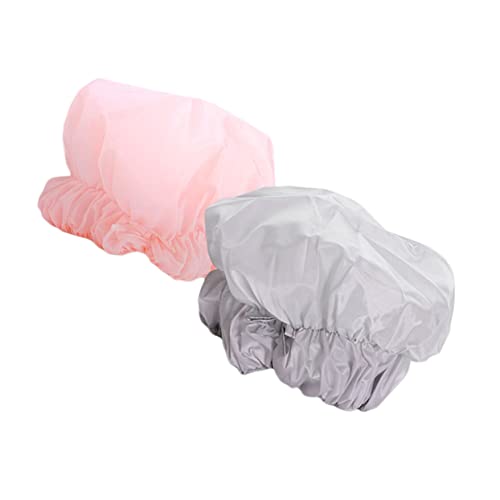 TOPPERFUN 2 Stück Wasserdichte Duschhauben aus Polyester Wiederverwendbare Badekappen für Damen und Herren Vielseitig für Duschen Kochen Gesichtsreinigung und Reisen und Langlebig von TOPPERFUN