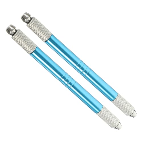 TOPPERFUN 2 Stück Wasserdichter Microblading Augenbrauenstift Blau mit Gabelspitze Langlebig und Zuverlässig für Präzises Manuelles Augenbrauen tattoo Geeignet für Zuhause und Salon Einfach von TOPPERFUN