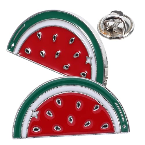 TOPPERFUN 2 Stück Wassermelonen Brosche Anstecknadel aus Legierung Modisches Schmuckstück für Anzug Strickjacke Schal Stabile Befestigung Eleganter Lapel Badge für Damen und Mädchen von TOPPERFUN