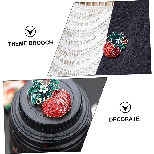 TOPPERFUN 2 Stück Weihnachtliche Emaille Brosche Glänzende Apfel Anstecker aus Langlebiger Legierung Geschenkidee für Freundin und Festliche Dekoration von TOPPERFUN