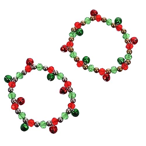 TOPPERFUN 2 Stück Weihnachtsstil Kristallarmband Handkette für Festliche Anlässe Schmuck für Damen für Weihnachtsfeiern und Besondere Anlässe von TOPPERFUN