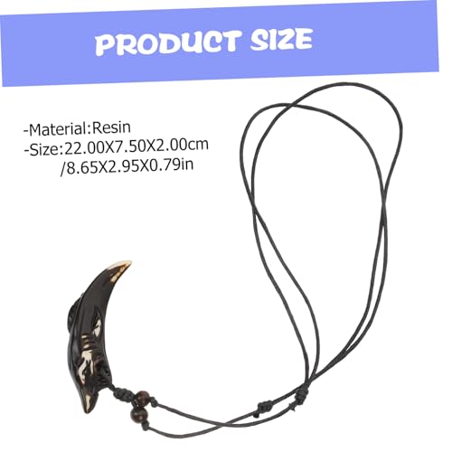 TOPPERFUN 2 Stück Zahn Anhänger Halskette für Männer Resin Anhänger in Schwarz und Rotbraun Modische Kette für Jungen Party Club Schmuck Accessoire von TOPPERFUN