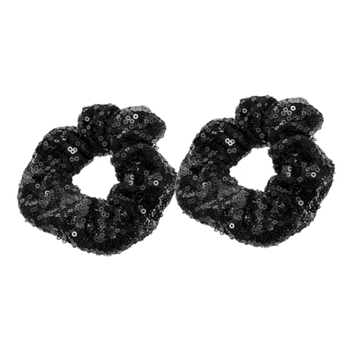 TOPPERFUN 2 Stücke Weihnachts Haargummis mit Bunten Pailletten Elastische Haarbänder für Damen zum Waschen Gesichts und Modisches Accessoire von TOPPERFUN