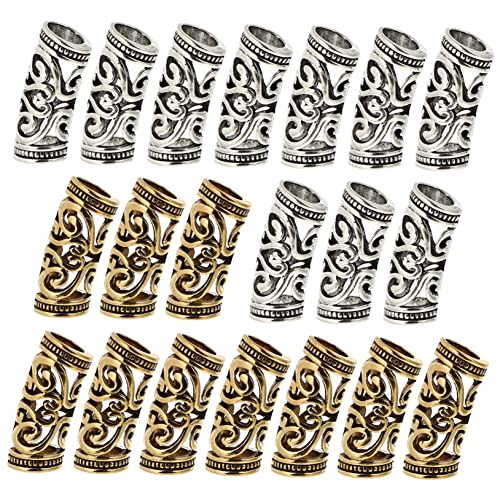 TOPPERFUN 20 Stück Dread Perlen Dreadlock Zubehör Für Zöpfe Haarringe in Antik Silber Und Gold Haar Ringe Für Dreadlocks Dekorative Haarmanschetten Für Frauen Und Männer Vielseitig von TOPPERFUN