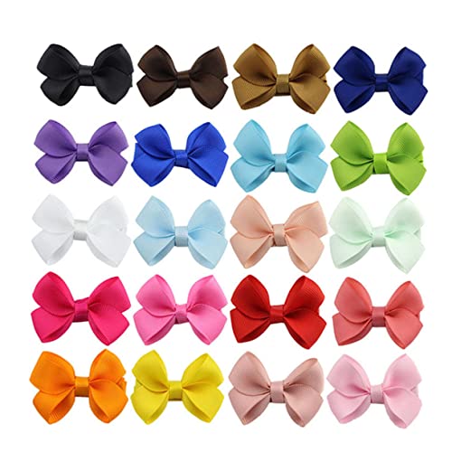 TOPPERFUN 20 Stück Haarklammern mit Schleife Bunte Haarspangen für Haaraccessoire für Mädchen für Geschenkset für Geburtstage und Feste von TOPPERFUN