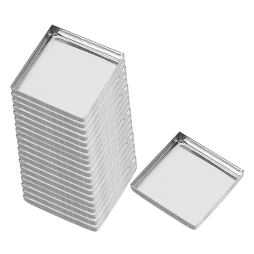 TOPPERFUN 20 Stück Make Up Organizer Pfannen Aus Metall Leer Quadratisch Metallpfannen Lidschattenpalette Nachfüllpfannen DIY Make Up Palette Nachfüllungen Leere Quadratische von TOPPERFUN