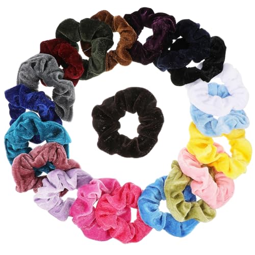 TOPPERFUN 20 Stück Teiliges Haargummis für Damen Velours Scrunchies Lebhaften Farben Haarschonend Elastische Haarbänder für Stilvolle Frisuren und Robusten TOPPERFUN 20 Stück Teiliges Haargummis für Damen Velours Scrunchies Lebhaften Farben Haarschonend Elastische Haarbänder für Stilvolle Frisuren und Robusten von TOPPERFUN