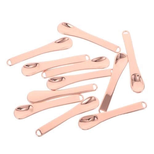 TOPPERFUN 20 Stück Teiliges Metall Kosmetikspatel für Gesichtscreme Wiederverwendbarer Make up Löffel Hautpflege Applikator Präzise Portionierung Kompakt und Reisefreundlich in Roségold von TOPPERFUN