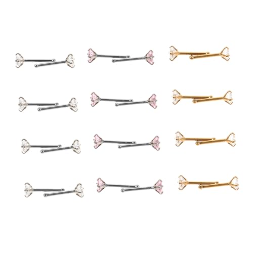 TOPPERFUN 24 Stück Teiliges Nasenpiercing Damen Edelstahl Nasenstecker mit Zirkonia Kristallen Kleine Gerade Nasenringe Hautfreundlich Hypoallergen Geeignet für Alltag und von TOPPERFUN