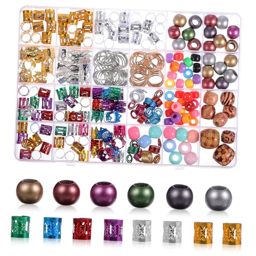 TOPPERFUN 278stücke Teiliges Haarschmuck Zöpfe Bunte Haarperlen Dreadlock Zubehör Spiralklammern Und Ringe in Aufbewahrungsbox Für Partys Und Festivals von TOPPERFUN