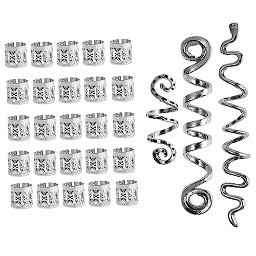 TOPPERFUN 28stücke Spiral Dreadlock Zubehör Haarschmuck Ringe Für Zöpfe Haarmanschetten Charms Für Flechtfrisuren von TOPPERFUN