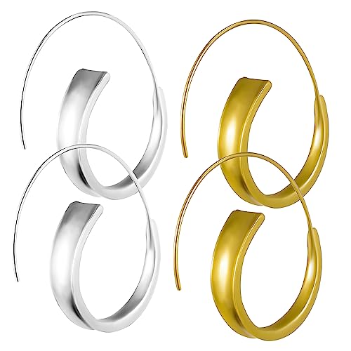 TOPPERFUN 2Paare Frauen Curl Ohrringe Ohrstecker für Täglichen Gebrauch Besondere Anlässe Silberfarbe TOPPERFUN 2Paare Frauen Curl Ohrringe Ohrstecker für Täglichen Gebrauch Besondere Anlässe Silberfarbe von TOPPERFUN