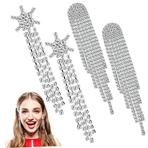 TOPPERFUN 2Paare Silbern Dangle Ohrringe für Frauen mit Strassquasten Modedesign Leicht und Vielseitig Romantisches für Freundin Mutter oder Frau TOPPERFUN 2Paare Silbern Dangle Ohrringe für Frauen mit Strassquasten Modedesign Leicht und Vielseitig Romantisches für Freundin Mutter oder Frau von TOPPERFUN