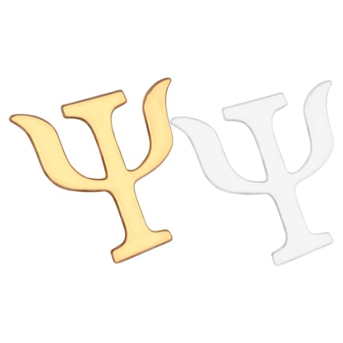 TOPPERFUN 2Stücke Damen Brosche im Griechischen Alphabet Anstecknadel für Kleidung und Rucksäcke Stilvolles Design Langlebiger Legierung für Formelle und von TOPPERFUN