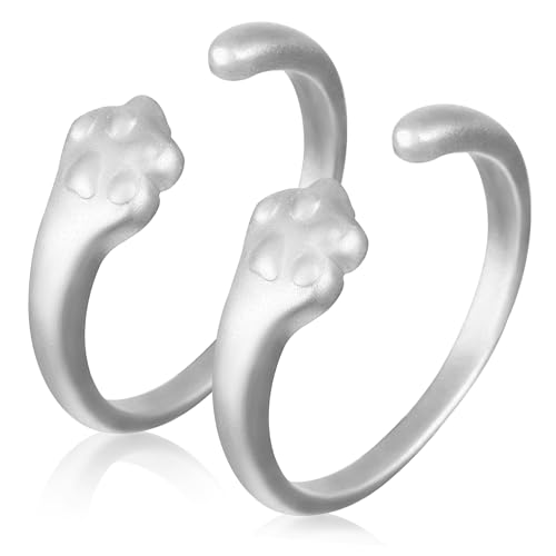 TOPPERFUN 2Stücke Damen Ringe im Katzenkrallen Design Verstellbarer Fingerring für Teenager Modischer Schmuck Langlebig Leicht Tragbar von TOPPERFUN