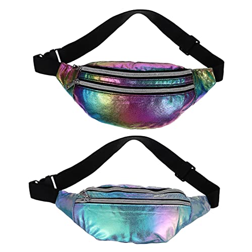 TOPPERFUN 2Stücke Fanny Pack für Damen Herren Verstellbare Taillen Umhängetasche Modischer Crossbody Bag mit Chicen Mustern für Handy Schlüssel Karten Perfektes von TOPPERFUN