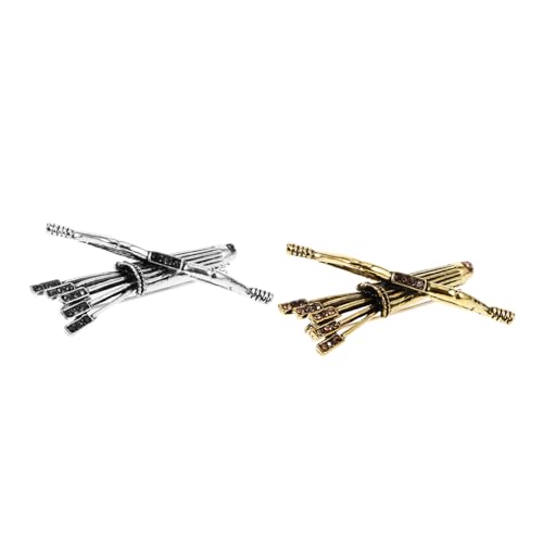 TOPPERFUN Vintage Brosche 2 Stücke Herren Anstecknadel Legierung Dekorative Brosche Für Anzüge Für Kleidung Vielseitig Einsetzbar Antik Silber Goldfarben von TOPPERFUN