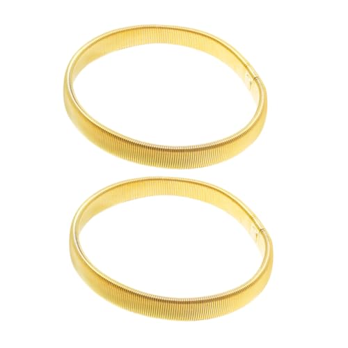 TOPPERFUN 2stücke Metallarmband Für Männer Dehnbares Ärmelarmband Federarmreif Goldfarben Rutschfest Zum Hochhalten Langer Ärmel Bei Arbeit Oder Hausarbeiten von TOPPERFUN