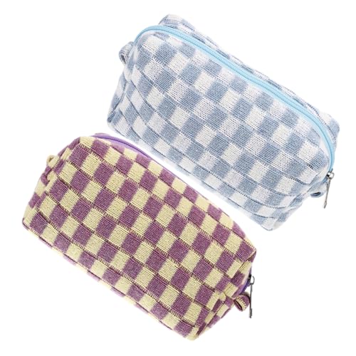 TOPPERFUN 2Stücke Kosmetiktasche mit Reißverschluss Kariertes Make Up Organizer für Damen Tragbare Reise Brush Taschen und Großzügiger Stauraum für Kosmetik TOPPERFUN 2Stücke Kosmetiktasche mit Reißverschluss Kariertes Make Up Organizer für Damen Tragbare Reise Brush Taschen und Großzügiger Stauraum für Kosmetik von TOPPERFUN