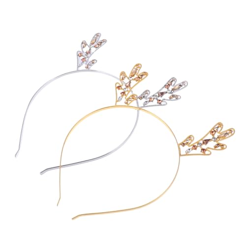 TOPPERFUN 2stücke Rentier Geweih Stirnband Metall Weihnachten Haarband Stirnbänder Haarschmuck Für Party Anlässe von TOPPERFUN