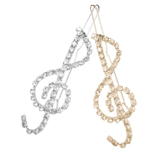 TOPPERFUN 2Stücke Musiknoten Haarspangen mit Haaraccessoires für Dickes Haar Glitzernde Haarklammern für Damen Flexibles Design zum Stylen und Abheben von TOPPERFUN