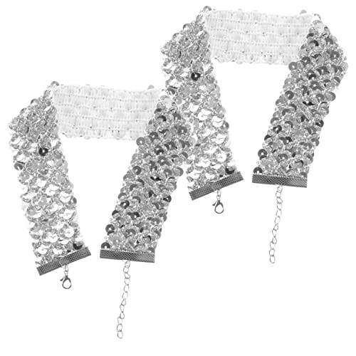 TOPPERFUN 2stücke Pailletten Choker Halskette Für Damen Kurzkragen-nehkette Für Tanzaufführungen Partys Und Festivals Komfortabel Und Langlebig von TOPPERFUN