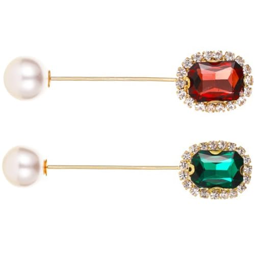 TOPPERFUN 2Stücke Perlen Brosche Pin für Damen Anstecknadel für Anzüge Kleider Hochwertige Reversnadel mit Exquisiter Verarbeitung für Hochzeiten Besondere Anlässe von TOPPERFUN