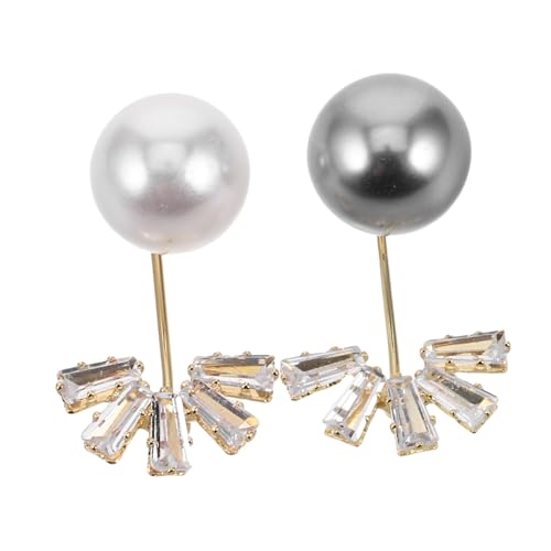 TOPPERFUN 2Stücke Perlenbroschen für Damen Sicherheitsnadeln für Kleidung Schals Kleider Robuste Stilvolle Clips für Hochzeiten Partys von TOPPERFUN