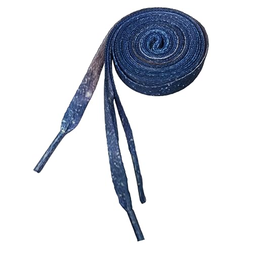 TOPPERFUN 2 Paar Bedruckte Sneaker Schnürsenkel Aus Polyester Flach 120cm Für Damen Herren Mädchen Vielseitig Einsetzbar Dunkelviolett Dunkelblauer Himmel von TOPPERFUN