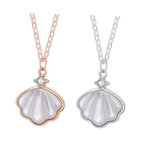 TOPPERFUN 2stücke Muschelkette Für Frauen Und Mädchen Muschelkette Schmuck Mit Anhänger Dekoration Für Partys Und Täglichen Gebrauch von TOPPERFUN