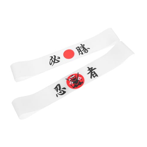 TOPPERFUN 2stücke Pack Japanische Stirnbänder Bequeme Haarbänder Samurai-kopfbedeckung Karate-stirnband Für Männer Und Frauen Für Kochen Sport Und Partys von TOPPERFUN