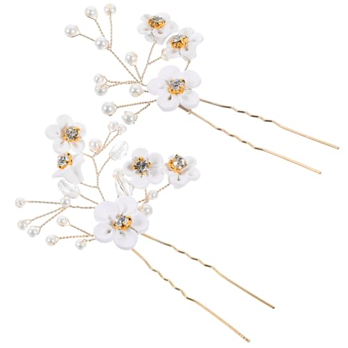 TOPPERFUN 2stücke Strass-haarnadel Für Hochzeit Kopfschmuck Für Braut Strass-haarspange Für Frauen Haarschmuck Für Fest Zinklegierung Haaraccessoire von TOPPERFUN