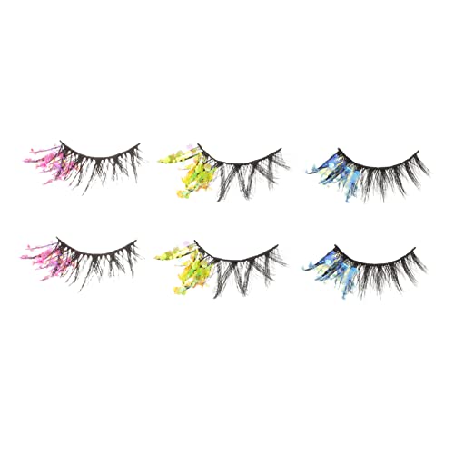 TOPPERFUN 3 Paare Glitzer Falschwimpern Langanhaltende Dramatische Wimpern für und Mädchen für Partys und Besondere Anlässe mit Fluoreszierenden Effekten Design von TOPPERFUN