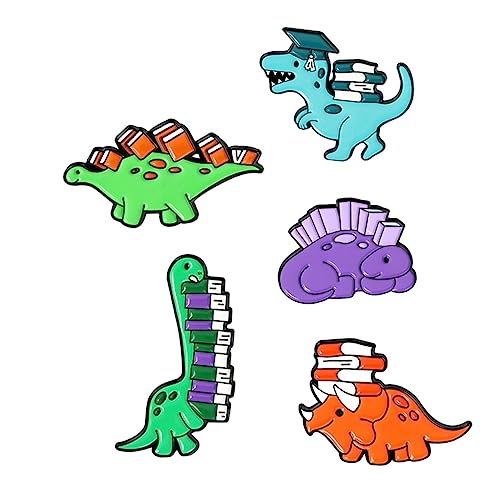 TOPPERFUN 3 Sätze Dinosaurier Brosche Dinosaurier Emaille Anstecker Cartoon Tierabzeichen Dinosaurier Anstecknadel Dinosaurier Party Dinosaurier Geburtstagsparty 5 Stück * 3 von TOPPERFUN