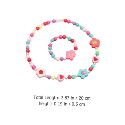 TOPPERFUN 3 Sätze Holzperlen Schmuckset Mädchen Kette Armband DIY Bunte Kinderaccessoires für Party Fotografie Geschenk von TOPPERFUN