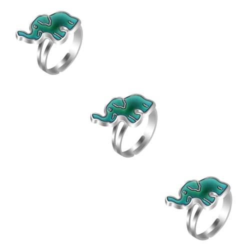 TOPPERFUN 3 Stck. Thermochromischer Ring für Kreativer Cartoon Verstellbarer Fingerring Modischer Schmuck für Mädchen für und Anlässe von TOPPERFUN