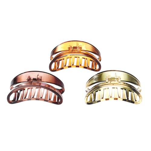TOPPERFUN 3 Stück Damen Haarklammern Rutschfeste Kunststoff Haarspangen 9,5cm Haarschmuck Für Dickes Haar Hellbraun Und Braun Für Mädchen Und Frauen Haar Accessoires von TOPPERFUN