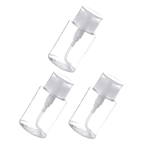 TOPPERFUN 3 Stück Druckspender Flaschen Nachfüllbare Klare Kosmetikbehälter für Reinigungsmittel Make Up Entferner und Lotionen für Reisen und Unterwegs von TOPPERFUN